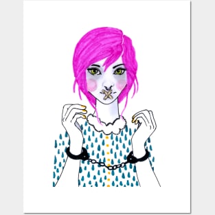 Pink Hair Girl Posters and Art